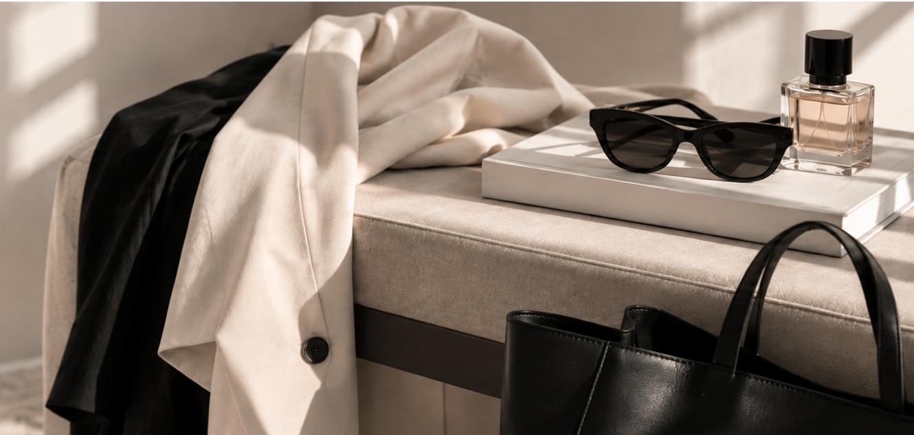 Detalle editorial de blazer negro
